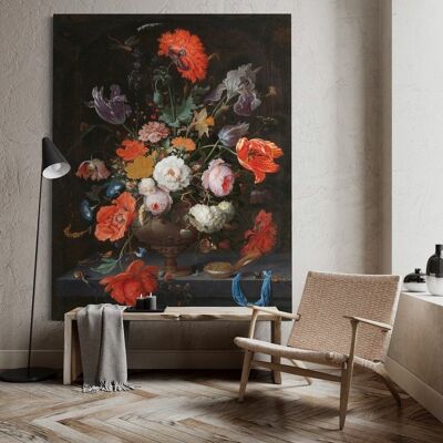 Still life with flowers and watch