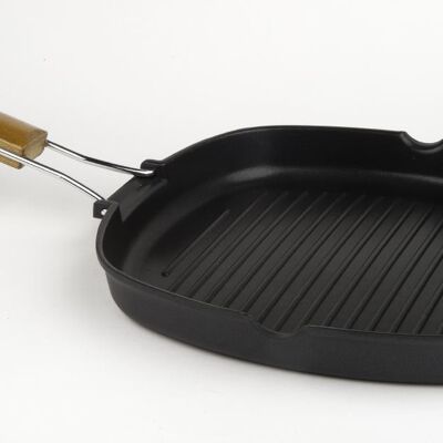 Asador Ondulado  de aluminio fundido, 28cm diámetro, Inducción