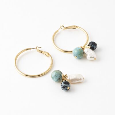 Alana cluster hoop earrings