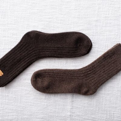 brown yak cashmere socks