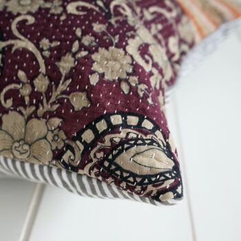 Coussin carré en kantha N°32 2