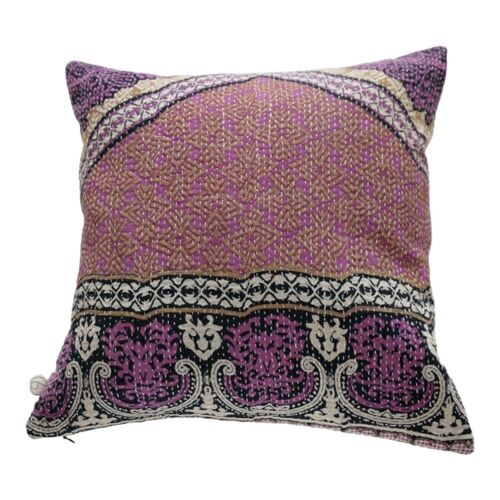 Coussin carré en kantha N°43