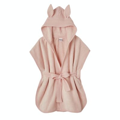 Peignoir bébé bambou et gaze de coton rose blush