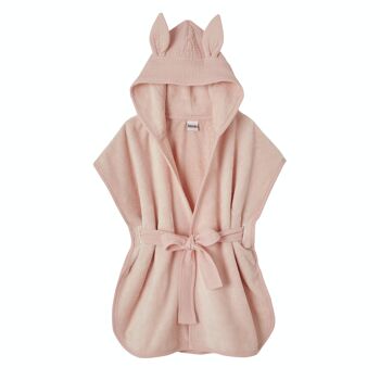 Peignoir bébé bambou et gaze de coton rose blush 3