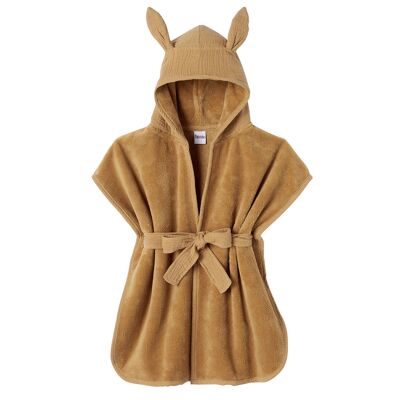 Bamboo baby bathrobe and hazelnut cotton gauze