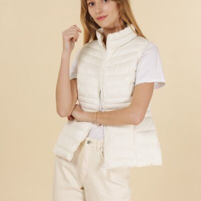 Basic sleeveless down jacket White