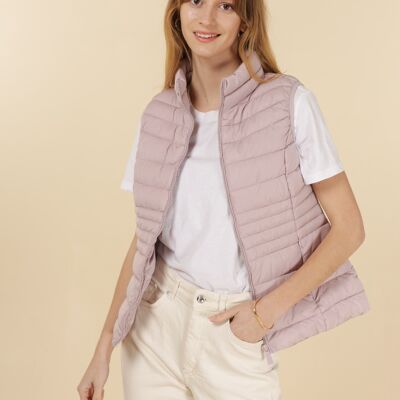 Doudoune basic sans-manches Mauve