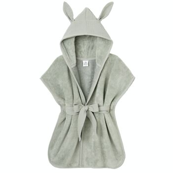 Peignoir bambou et gaze de coton vert de gris 3