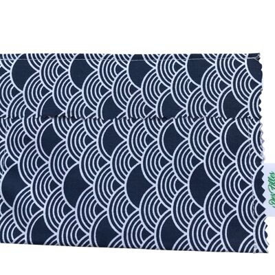 Soap case in waterproof fabric - BLUE WAVE - Girls in green - MADE IN FRANCE 🇫🇷