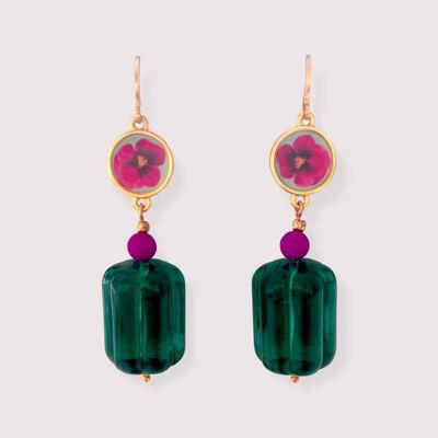 Transparent green earrings
