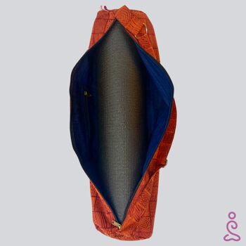 Handmade Yoga Mat Bag - Burnt Orange Pattern 3