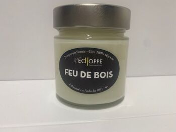 BOUGIE PARFUMEE FEU DE BOIS CIRE 100 % VEGETALE DE SOJA 180 G DE  CIRE