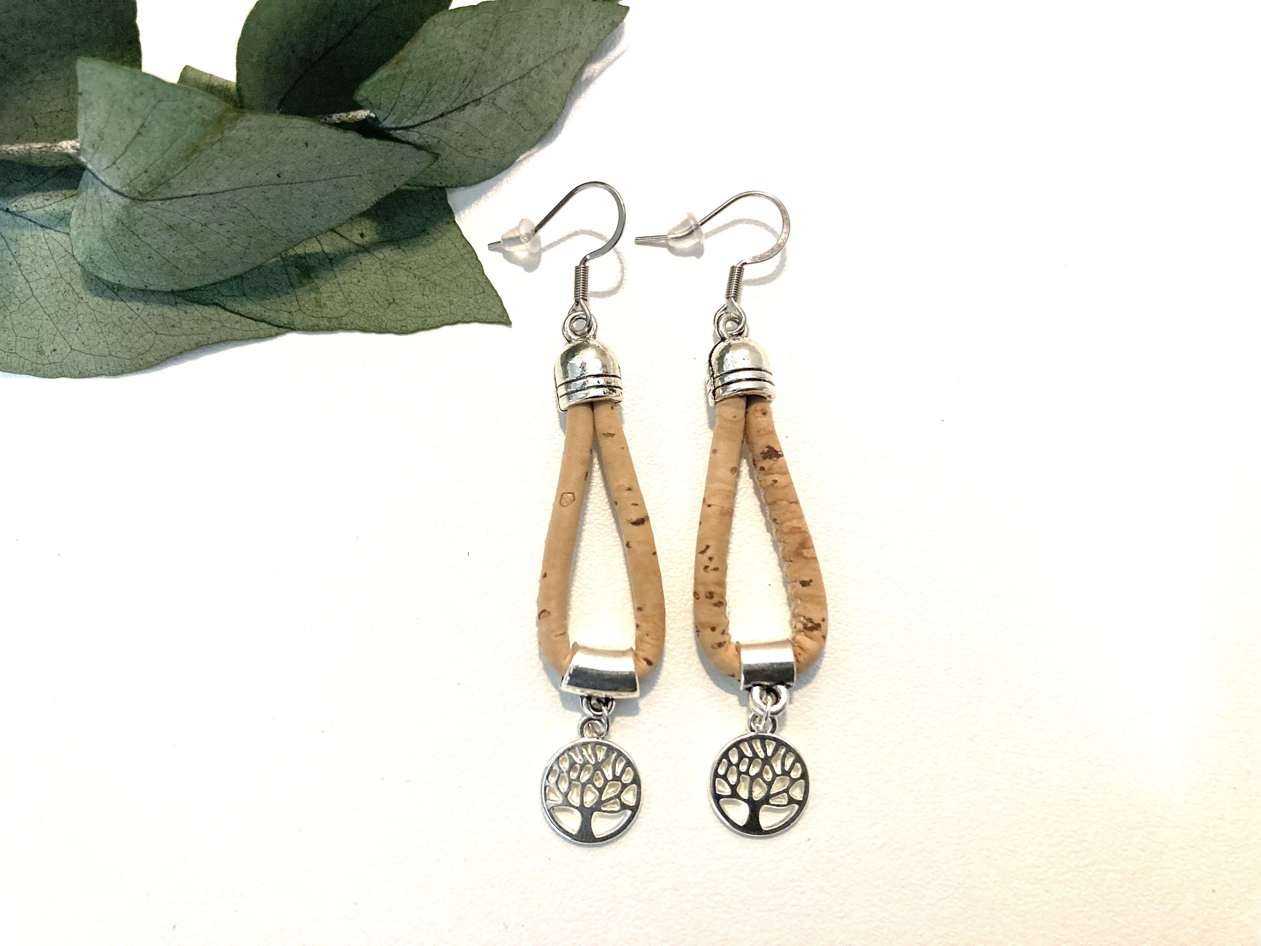 Handmade LILY cork earrings