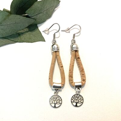 Boucles d'oreilles en liège LILY fait main