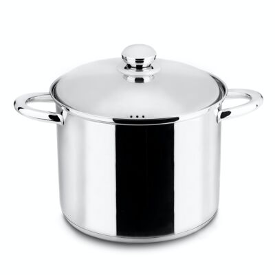 Pentola in acciaio inox diametro 20 cm. Fondo incapsulato, adatto a tutti i tipi di cucine