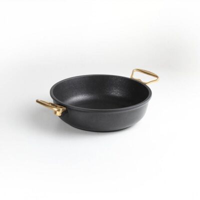 Sauteuse 28 cm 2 Manche plaqué Or 24K INDUCTION H. 7,5cm