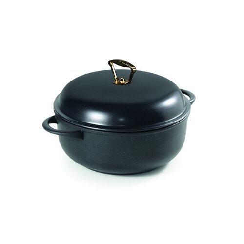 Casserole 24 cm 2mgl fusione INDUCTION h. 10cm + BLACK GLASS LID
 + ARMOR + 24k gold plated knob 