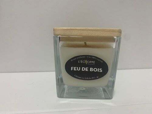 BOUGIE PARFUMEE FEU DE BOIS 6X6 80 G DE CIRE 100 % VEGETALE