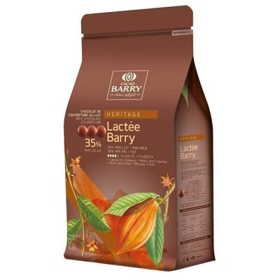 CACAO BARRY - MILK COVER CHOCOLATE - HERITAGE range - LACTEE BARRY (cocoa 35.3%) PISTOLES - 20kg