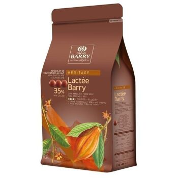 CACAO BARRY - CHOCOLAT DE COUVERTURE AU LAIT - Gamme HERITAGE - LACTEE BARRY (cacao 35,3%) PISTOLES  - 20kg 1