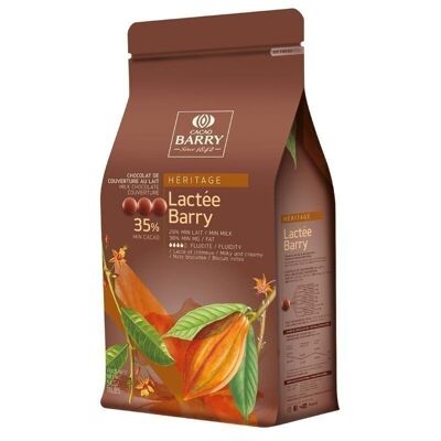 CACAO BARRY - CHOCOLAT DE COUVERTURE AU LAIT - Gamme HERITAGE - LACTEE BARRY (cacao 35,3%) PISTOLES  - 20kg