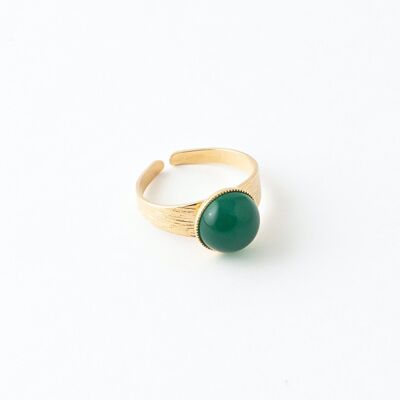 Daphnis-Ring aus grünem Achat