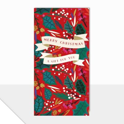 Floral Christmas Gift Wallet - Merry Christmas Gift Wallet