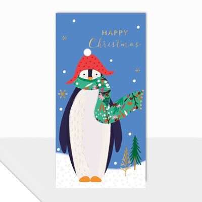 Weihnachtsgeschenk Geldbörse - Frohe Weihnachten Pinguin