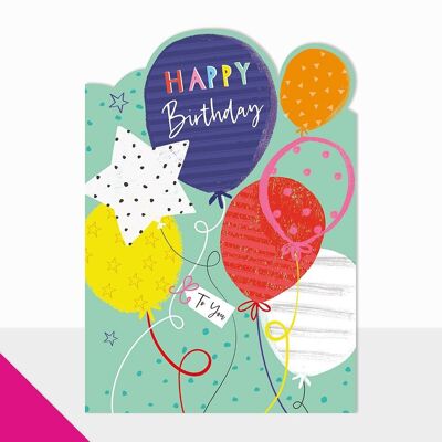 Tarjeta de cumpleaños con globos - Artbox Globos de feliz cumpleaños