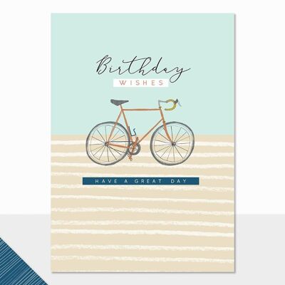 Birthday Card For Him - Halcyon Happy Birthday (bike)