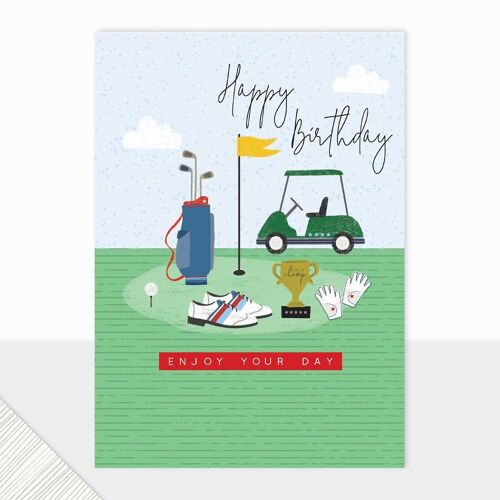 Golf Birthday Card - Halcyon Happy Birthday Golf