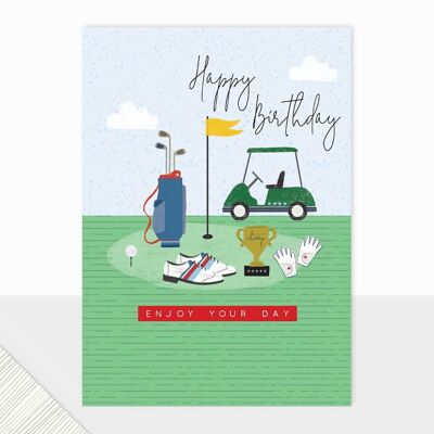 Tarjeta de cumpleaños de golf - Halcyon Happy Birthday Golf