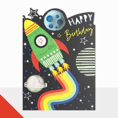 Raketen-Geburtstagskarte – Artbox Happy Birthday Rocket