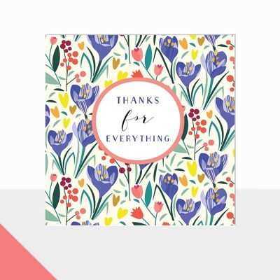 Florale Dankeskarte - Strahlender Dank für alles