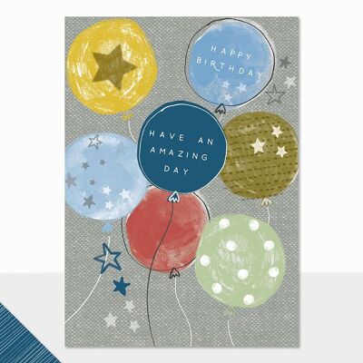 Birthday Card For Him - Halcyon Happy Birthday (amazing day)