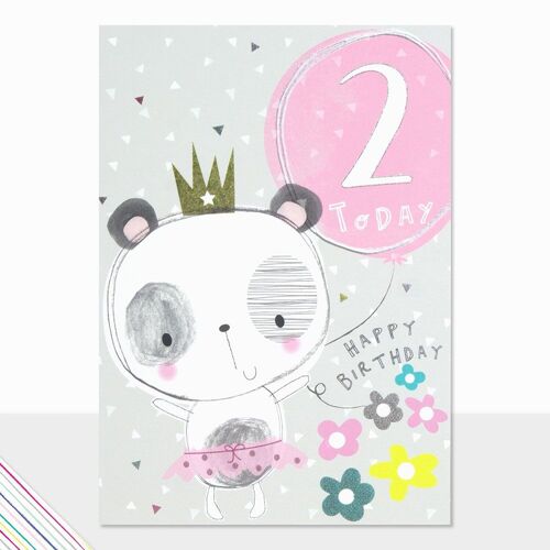 2nd Birthday Card - Scribbles 2 Today (Panda)