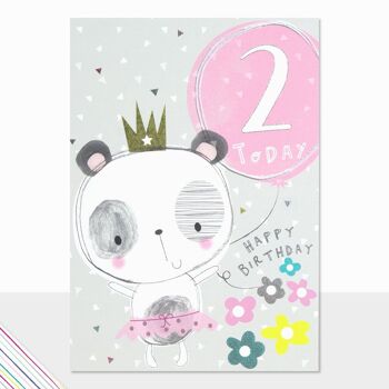 Carte d'anniversaire 2e – Scribbles 2 Today (Panda)