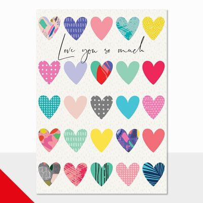 Valentinstagskarte mit Herzen - Rio Brights Ich liebe dich so sehr