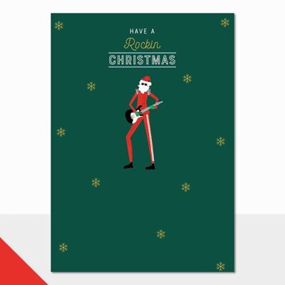 Rock Santa Christmas Card - Little People Rockin Christmas