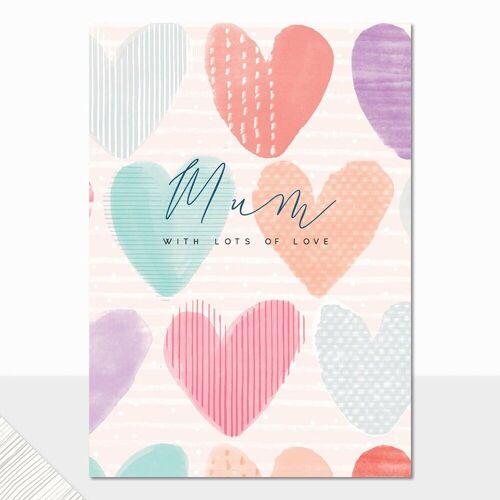 Love Hearts Mother's Day Card - Halcyon Mothers Day Lots of Love