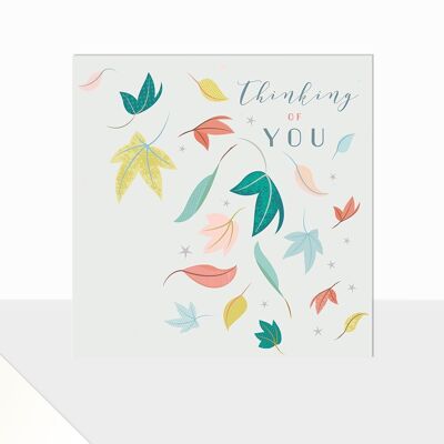 Trauerkarte - Leuchtendes Blatt „Ich denke an dich“