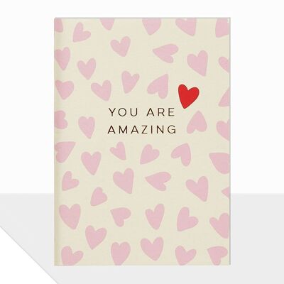 Pink Hearts Valentine's Day Card - Piccolo You Are Amazing