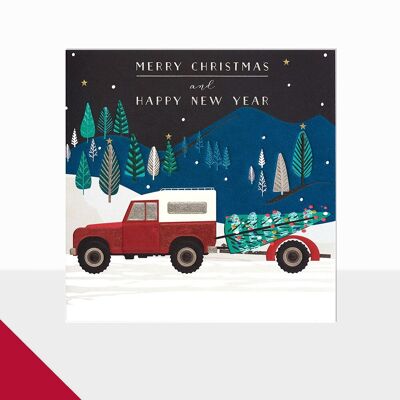Weihnachtskarte für Land Rover – leuchtender Weihnachts-Land Rover