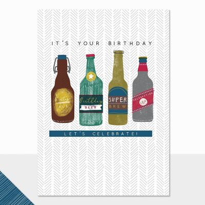 Birthday Card For Him - Halcyon Happy Birthday (bottle)