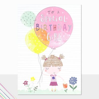Biglietto d'auguri per lei - Scarabocchi per compleanno speciale per ragazza
