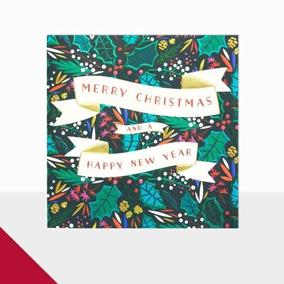 Frohe Weihnachten und ein glückliches neues Jahr Karte - Glow Frohe Weihnachten und ein glückliches neues Jahr