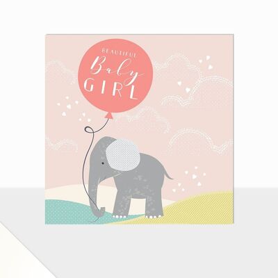 New Beautiful Baby Girl Card - Glow Beautiful Baby Girl