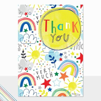 Rainbows Thank You Card - Scribbles Thankyou Very Much