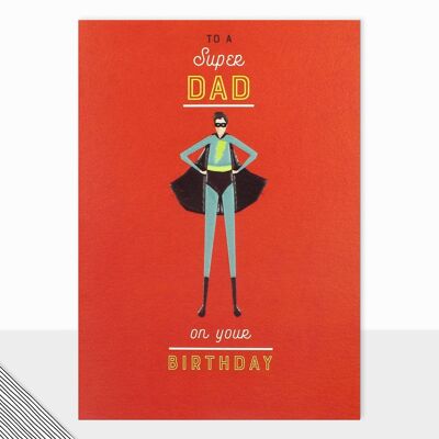 Tarjeta de cumpleaños de papá - Little People Súper papá en tu cumpleaños