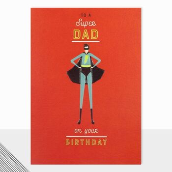 Carte d'anniversaire papa – Little People Super Dad pour votre anniversaire